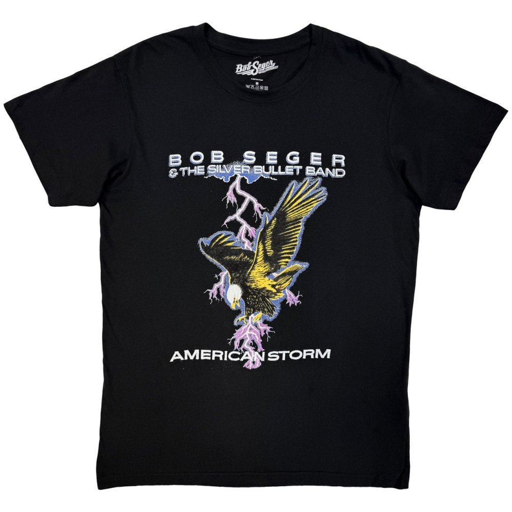 Bob Seger & The Silver Bullet Band - American Storm Heren Tshirt - Zwart